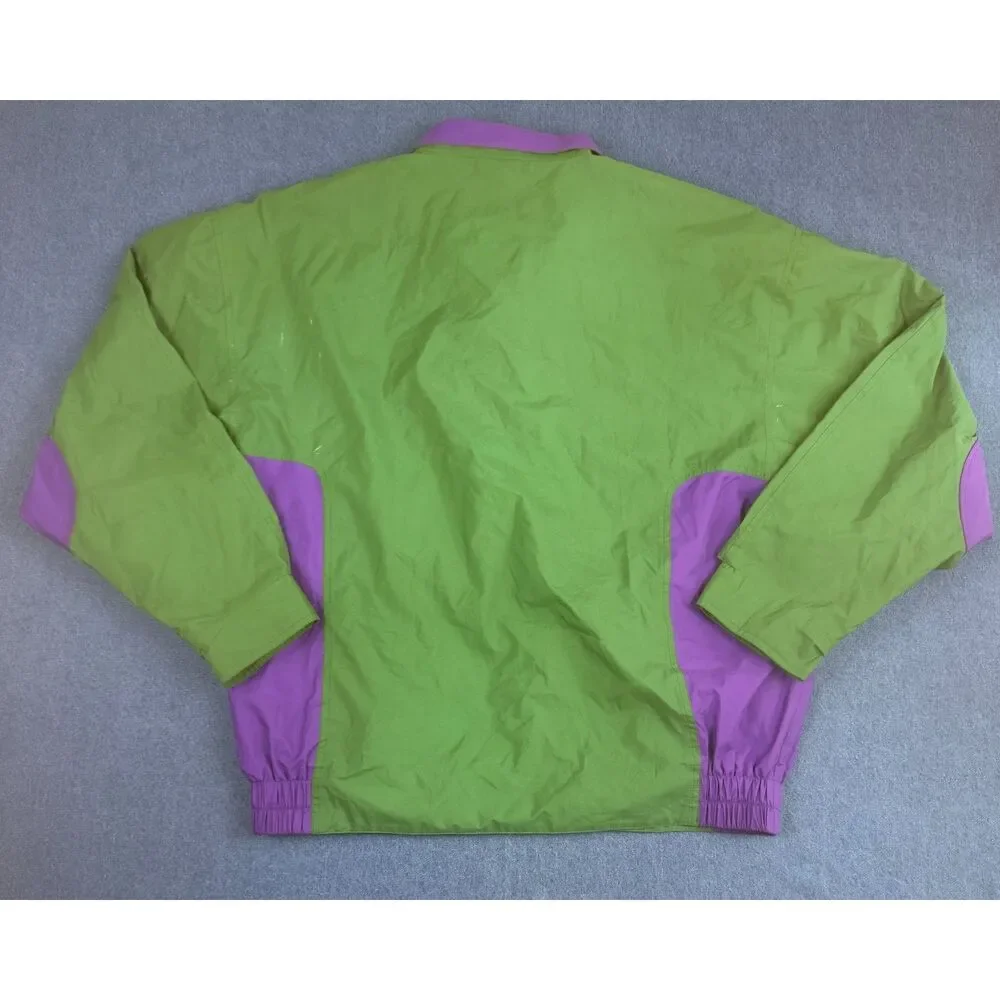 Vintage British Open Golf Jacket Large Green Purple Colorblock Windbreaker